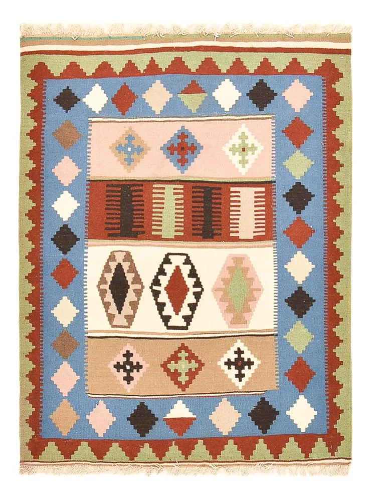 Tapete Kelim - Oriental - 140 x 103 cm - multicolorido