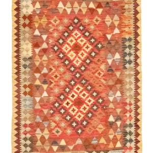 Tapete Kelim - Oriental - 145 x 101 cm - laranja