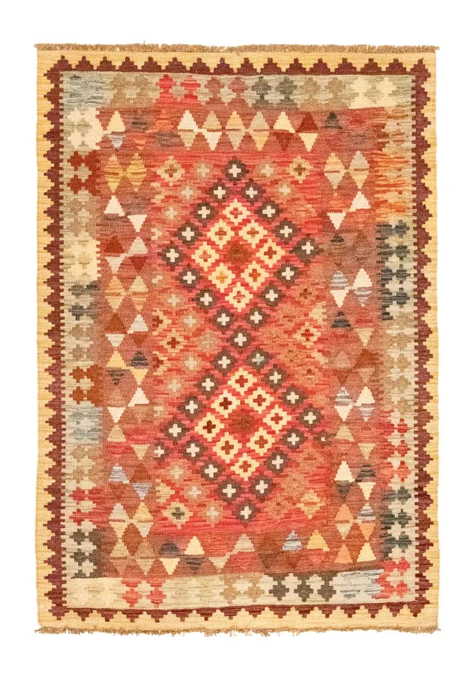 Tapete Kelim - Oriental - 145 x 101 cm - laranja
