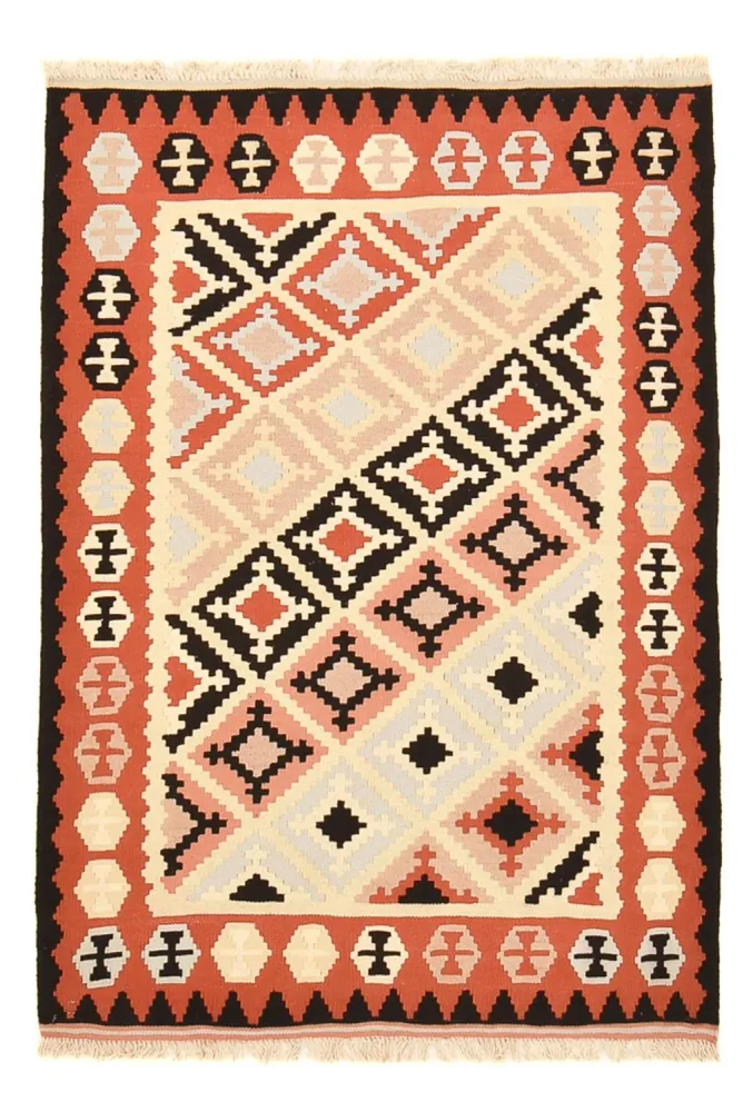 Tapete Kelim - Oriental - 145 x 102 cm - multicolorido