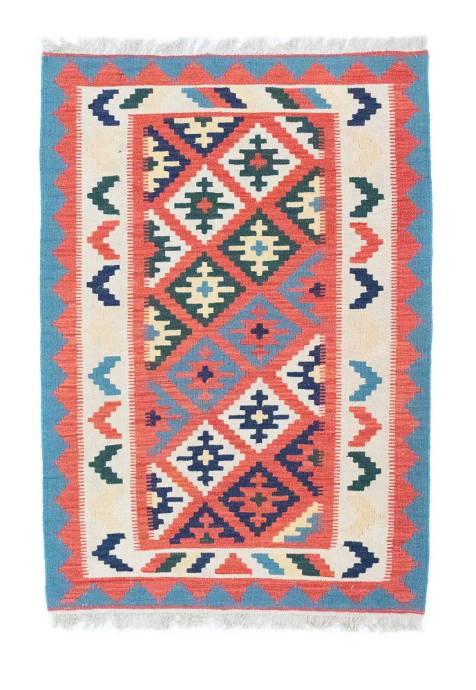 Tapete Kelim - Oriental - 146 x 102 cm - laranja