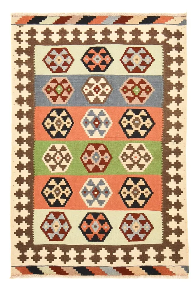 Tapete Kelim - Oriental - 146 x 98 cm - multicolorido