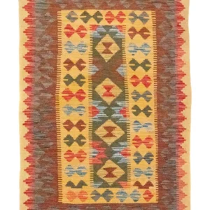 Tapete Kelim - Oriental - 149 x 98 cm - amarelo