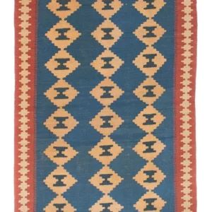Tapete Kelim - Oriental - 149 x 98 cm - azul
