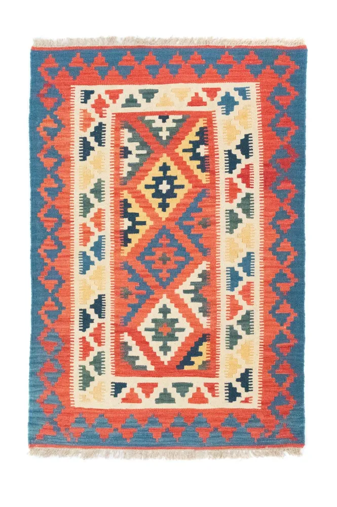 Tapete Kelim - Oriental - 152 x 103 cm - laranja