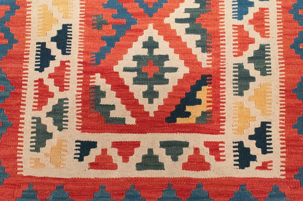 Tapete Kelim - Oriental - 152 x 103 cm - laranja