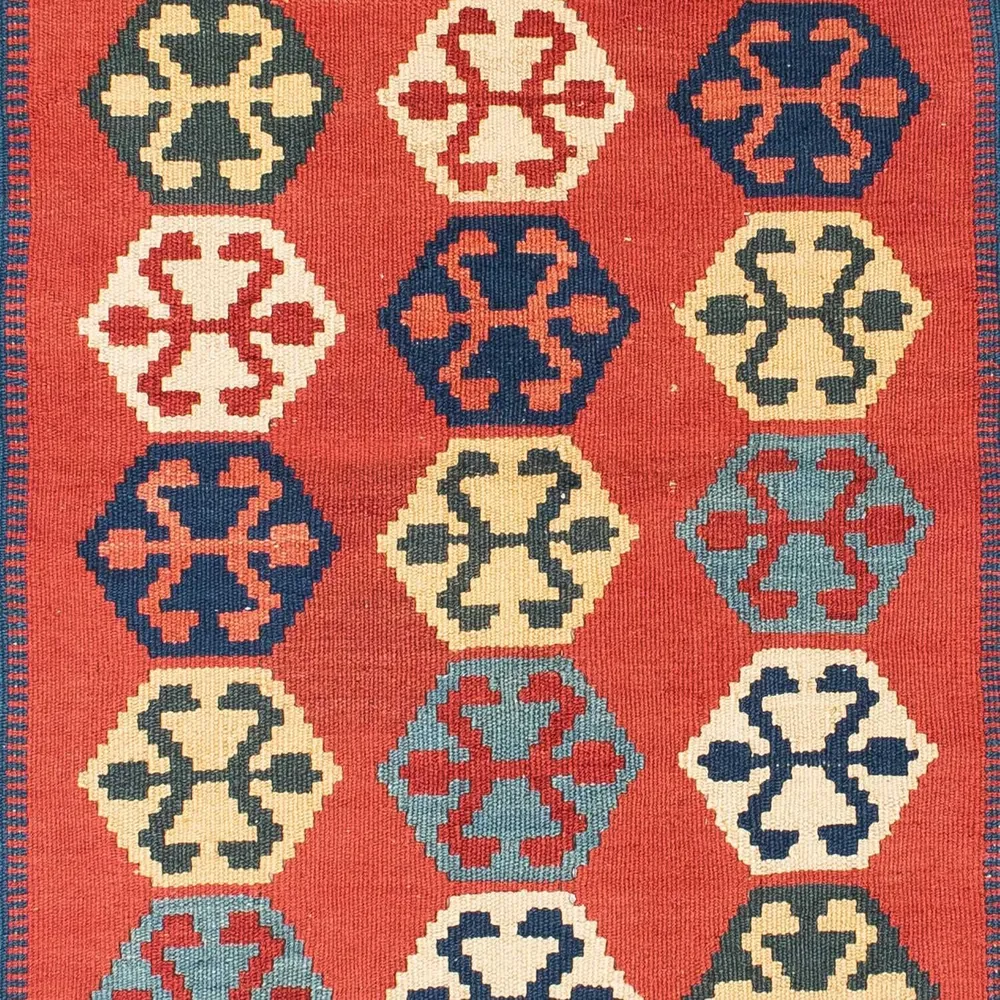 Tapete Kelim - Oriental - 152 x 106 cm - vermelho