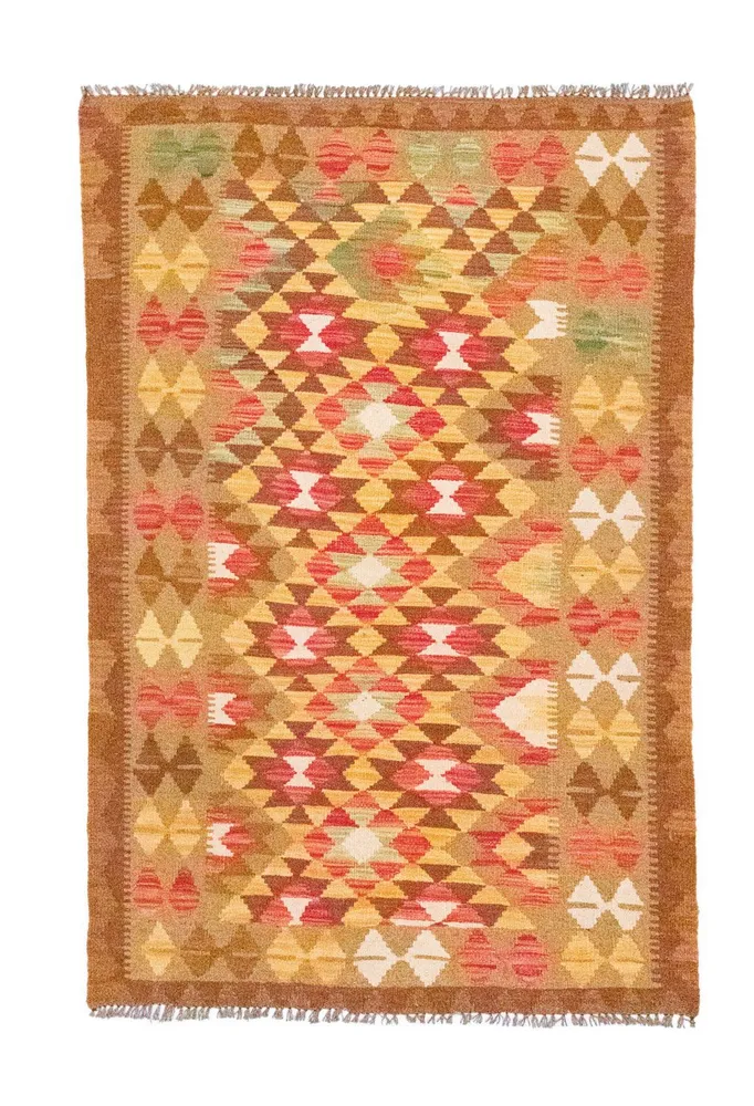 Tapete Kelim - Oriental - 152 x 95 cm - laranja