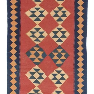 Tapete Kelim - Oriental - 152 x 87 cm - vermelho escuro