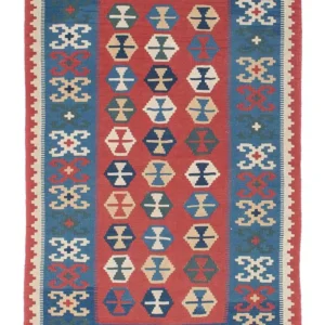Tapete Kelim - Oriental - 167 x 113 cm - azul
