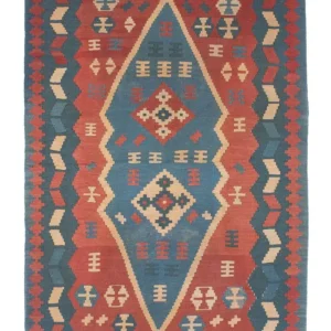 Tapete Kelim - Oriental - 167 x 114 cm - azul