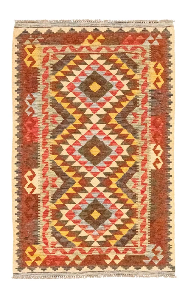 Tapete Kelim - Oriental - 168 x 103 cm - amarelo