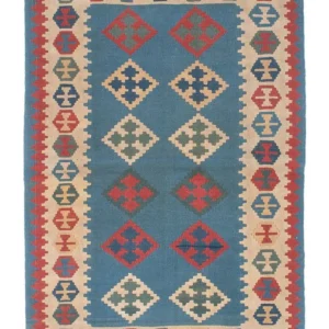 Tapete Kelim - Oriental - 170 x 117 cm - azul
