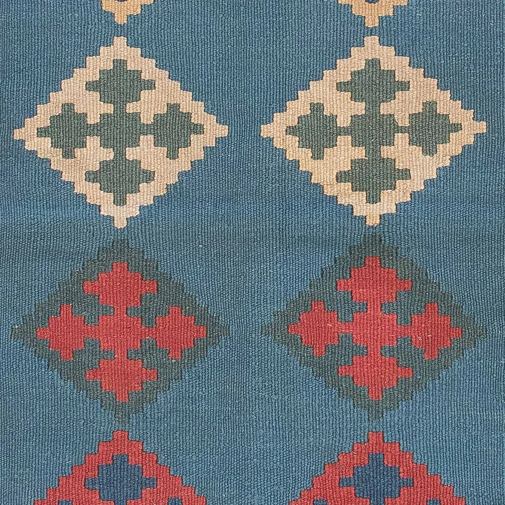 Tapete Kelim - Oriental - 170 x 117 cm - azul