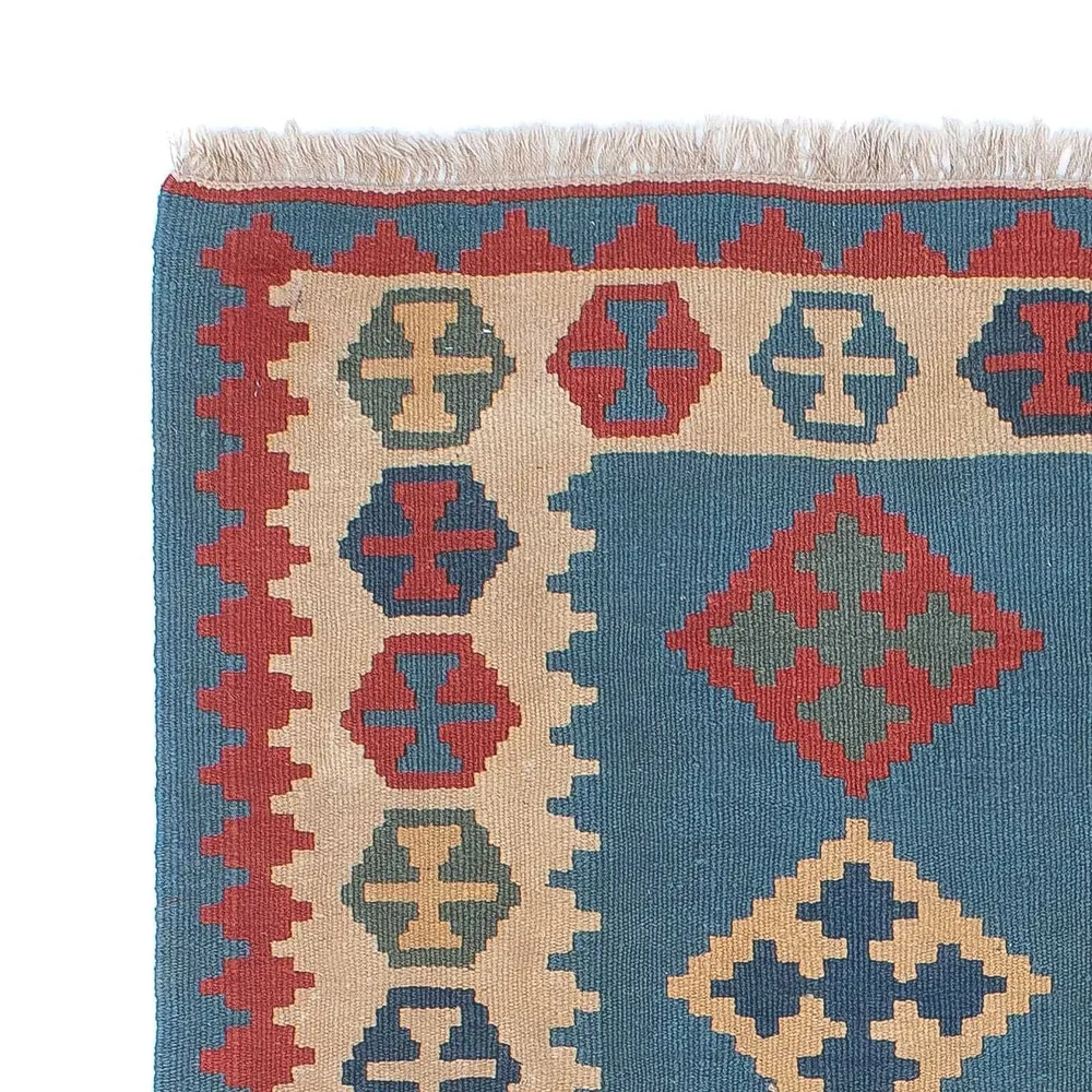 Tapete Kelim - Oriental - 170 x 117 cm - azul