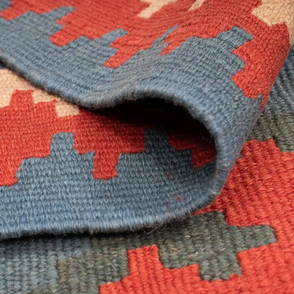 Tapete Kelim - Oriental - 170 x 117 cm - azul