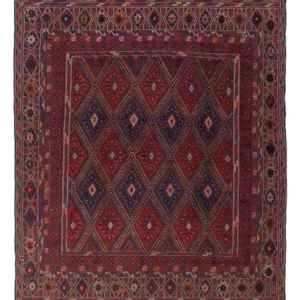 Tapete Kelim - Oriental - 187 x 145 cm - vermelho escuro