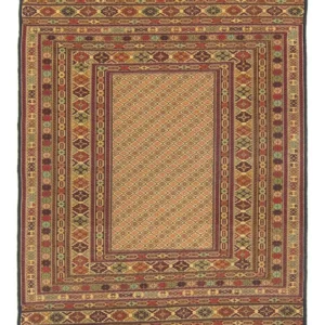 Tapete Kelim - Oriental - 189 x 130 cm - castanho