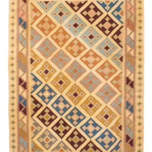 Tapete Kelim - Oriental - 190 x 142 cm - castanho claro