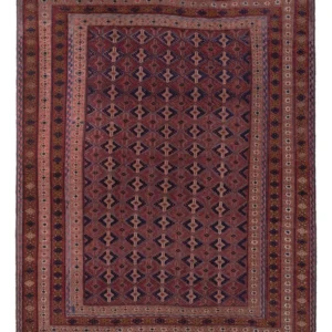 Tapete Kelim - Oriental - 191 x 146 cm - vermelho escuro