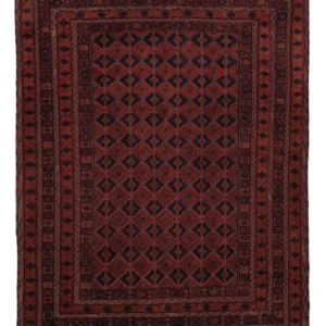 Tapete Kelim - Oriental - 193 x 148 cm - vermelho escuro