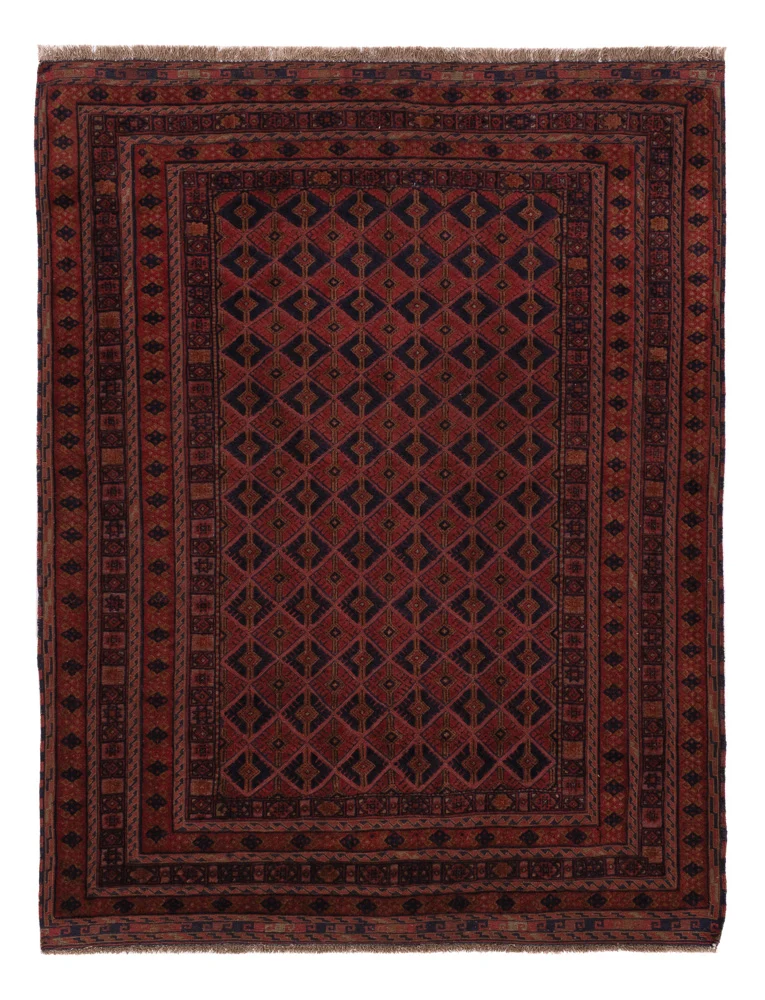 Tapete Kelim - Oriental - 193 x 148 cm - vermelho escuro
