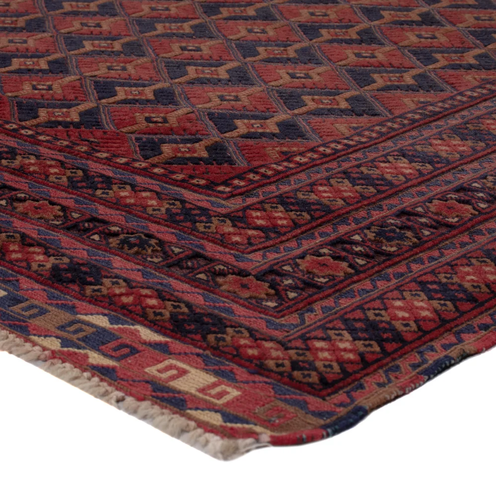 Tapete Kelim - Oriental - 193 x 158 cm - vermelho escuro