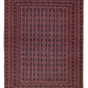 Tapete Kelim - Oriental - 195 x 147 cm - vermelho escuro