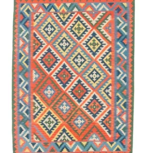 Tapete Kelim - Oriental - 196 x 150 cm - laranja