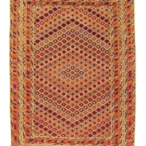 Tapete Kelim - Oriental - 196 x 154 cm - laranja