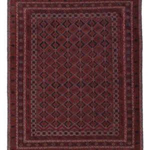 Tapete Kelim - Oriental - 196 x 159 cm - vermelho escuro