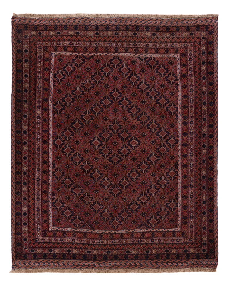 Tapete Kelim - Oriental - 197 x 161 cm - vermelho escuro