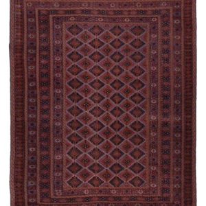 Tapete Kelim - Oriental - 198 x 155 cm - vermelho escuro