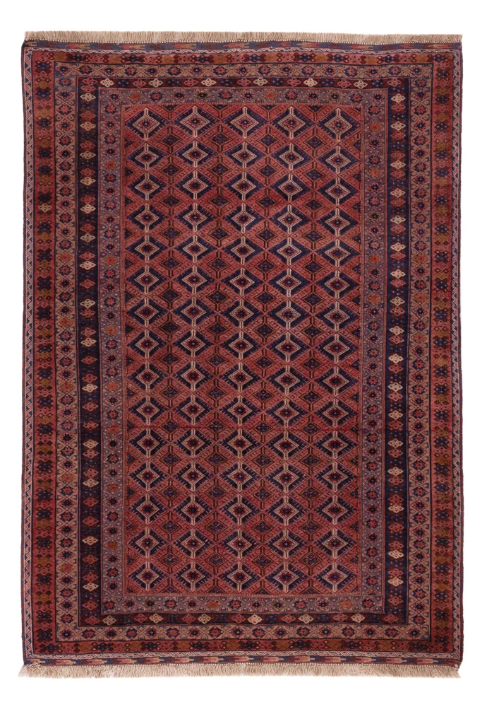 Tapete Kelim - Oriental - 201 x 141 cm - vermelho escuro