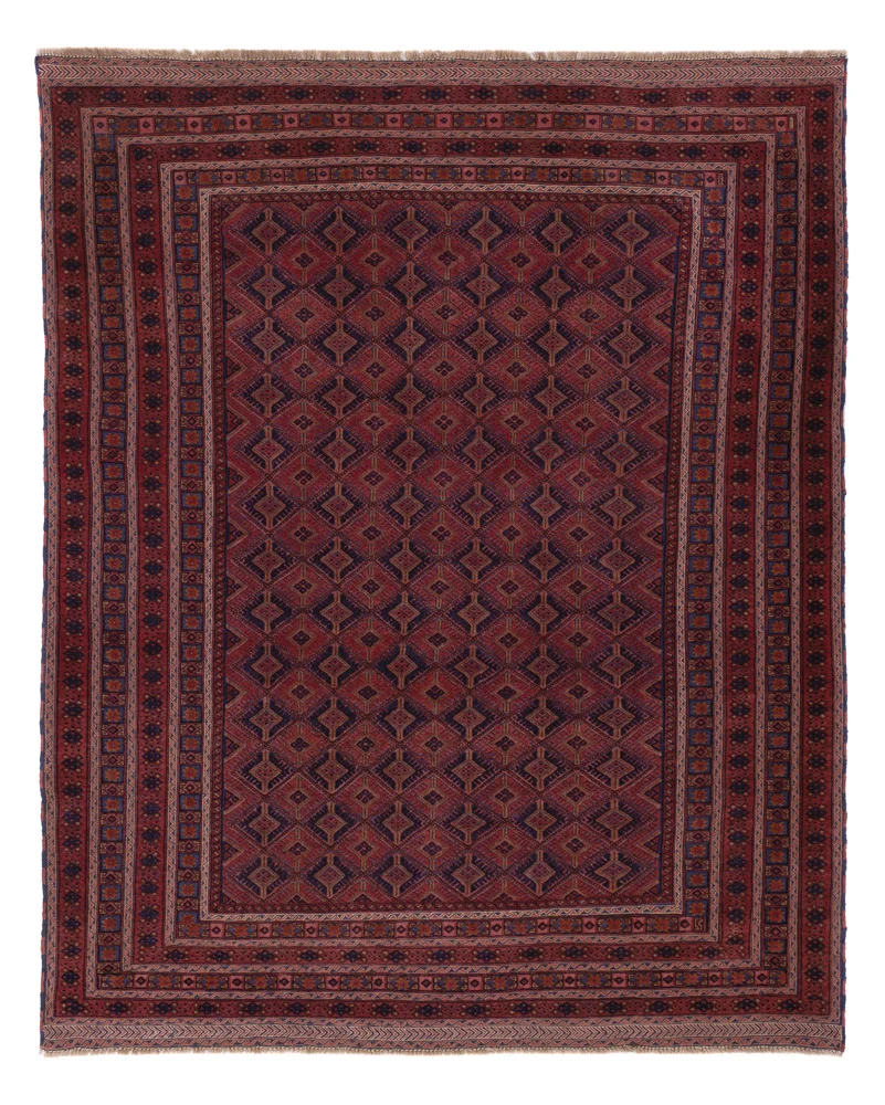 Tapete Kelim - Oriental - 205 x 163 cm - vermelho escuro