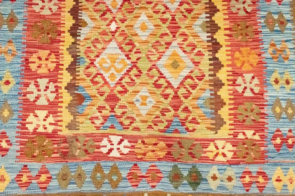 Tapete Kelim - Oriental - 252 x 162 cm - ouro
