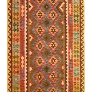 Tapete Kelim - Oriental - 256 x 151 cm - castanho