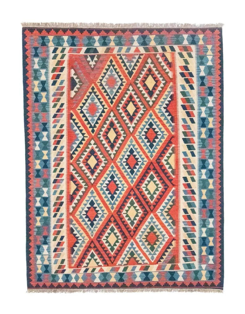 Tapete Kelim - Oriental - 293 x 205 cm - laranja