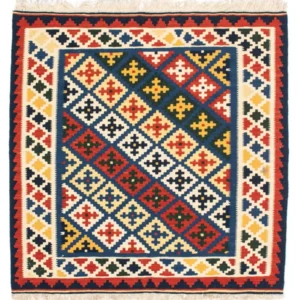 Tapete Kelim - Oriental praç - 101 x 101 cm - bege