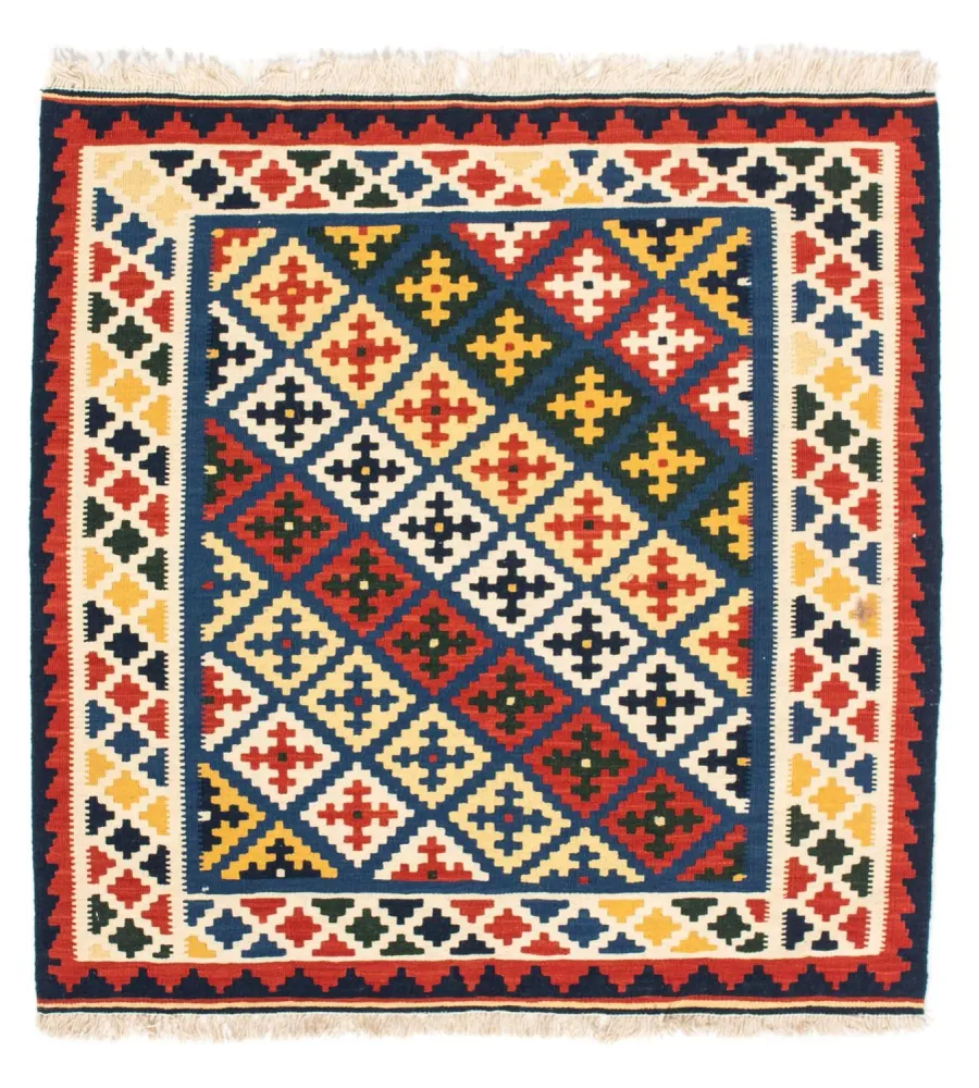 Tapete Kelim - Oriental praç - 101 x 101 cm - bege