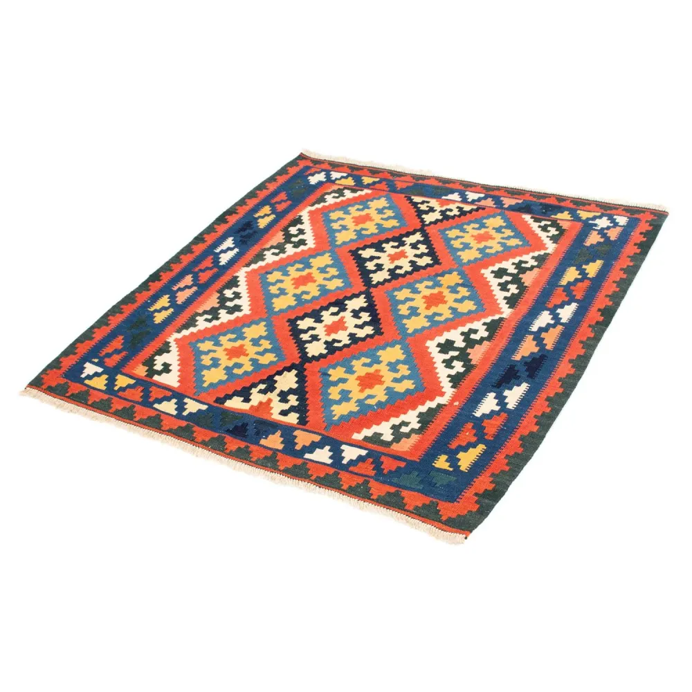 Tapete Kelim - Oriental praç - 102 x 101 cm - vermelho