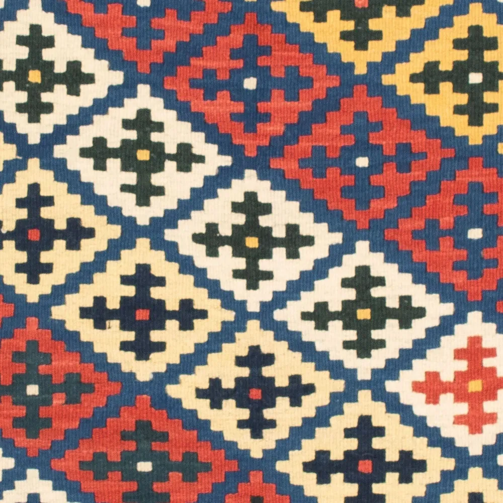 Tapete Kelim - Oriental praç - 104 x 102 cm - azul
