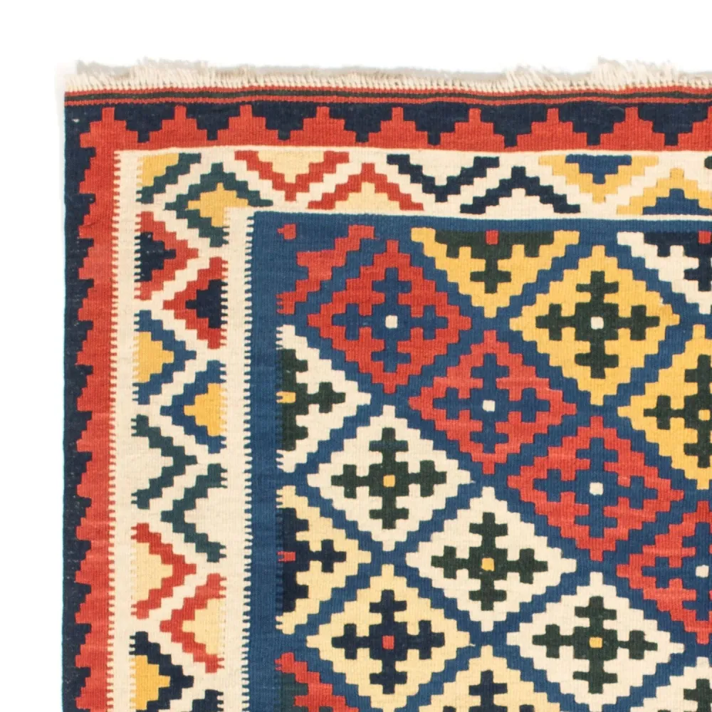Tapete Kelim - Oriental praç - 104 x 102 cm - azul