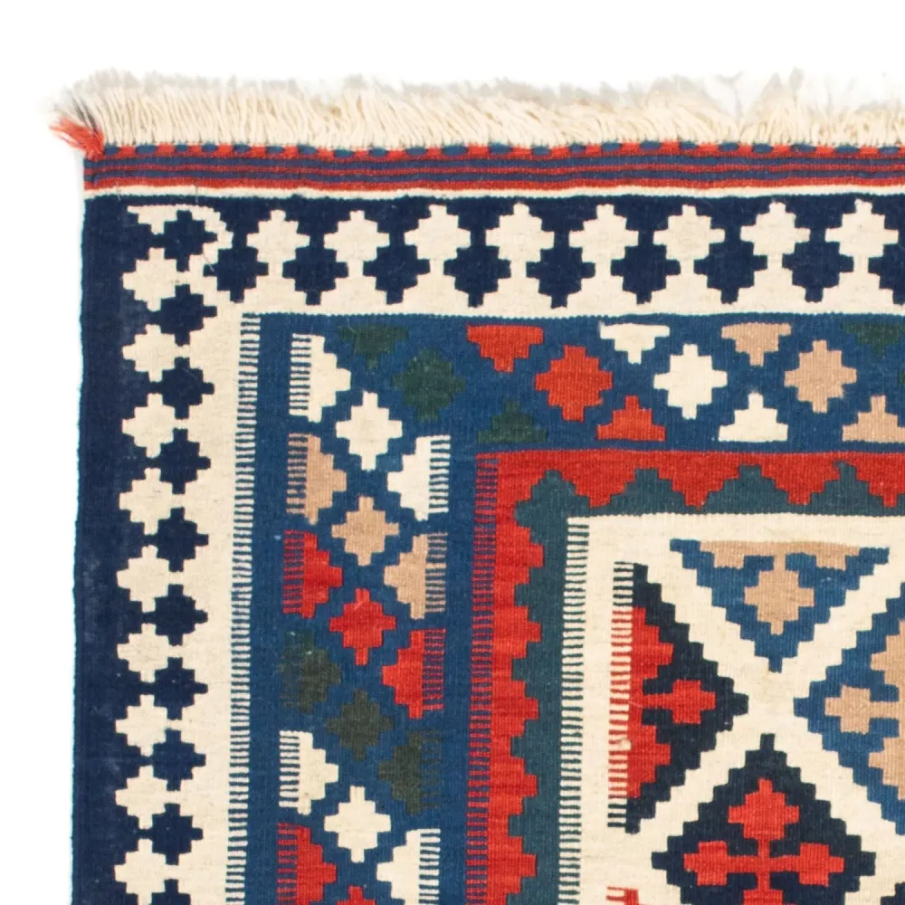 Tapete Kelim - Oriental praç - 104 x 103 cm - azul