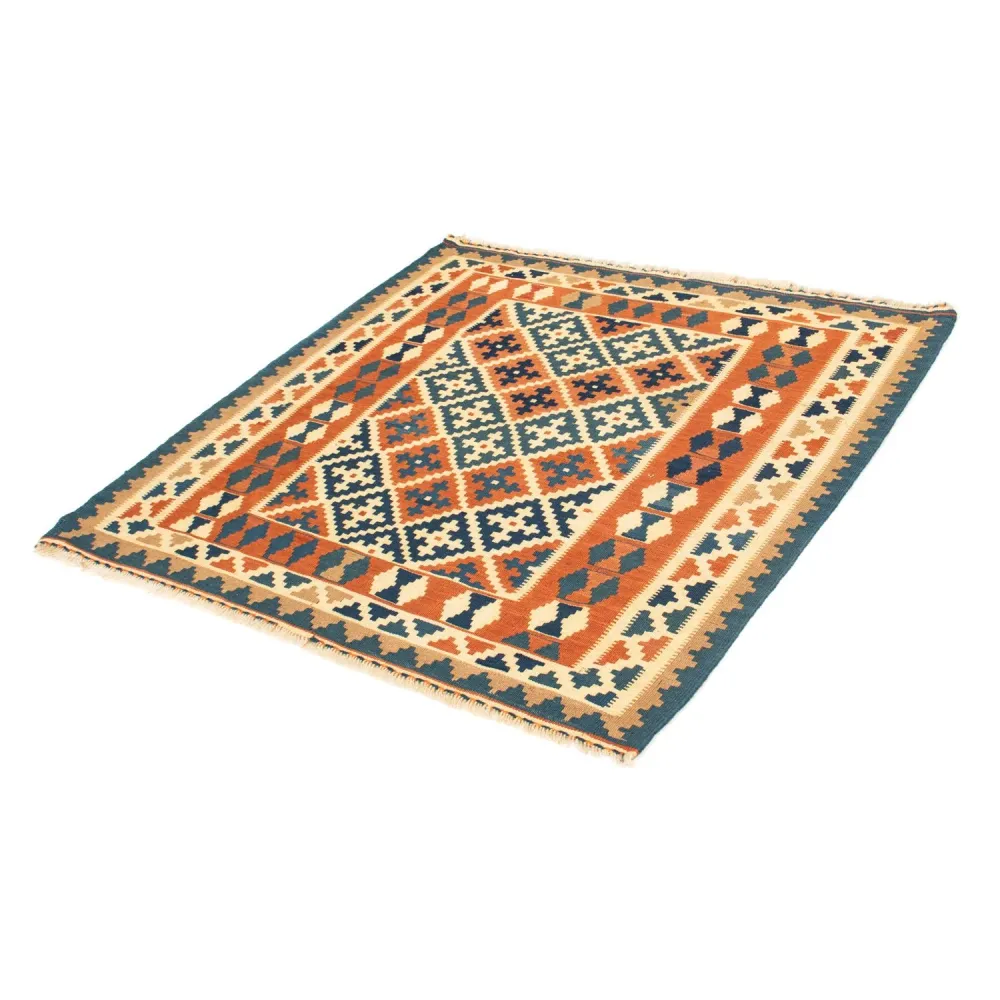 Tapete Kelim - Oriental praç - 105 x 103 cm - laranja