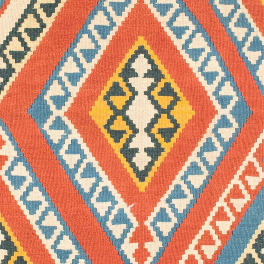 Tapete Kelim - Oriental praç - 107 x 100 cm - laranja