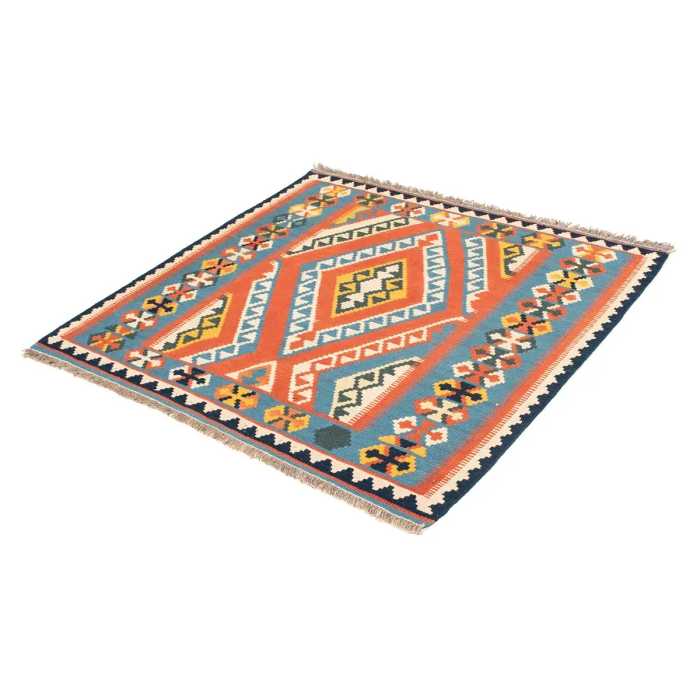 Tapete Kelim - Oriental praç - 107 x 100 cm - laranja