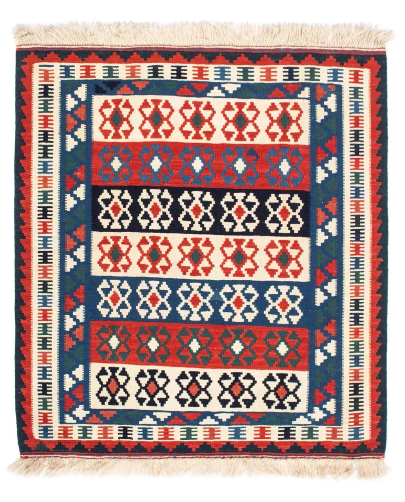Tapete Kelim - Oriental praç - 110 x 100 cm - azul
