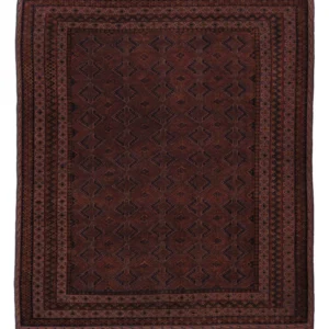 Tapete Kelim - Oriental praç - 189 x 156 cm - vermelho escuro