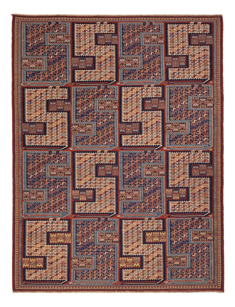 Tapete Kelim - Oriental - Soumak - 212 x 170 cm - multicolorido